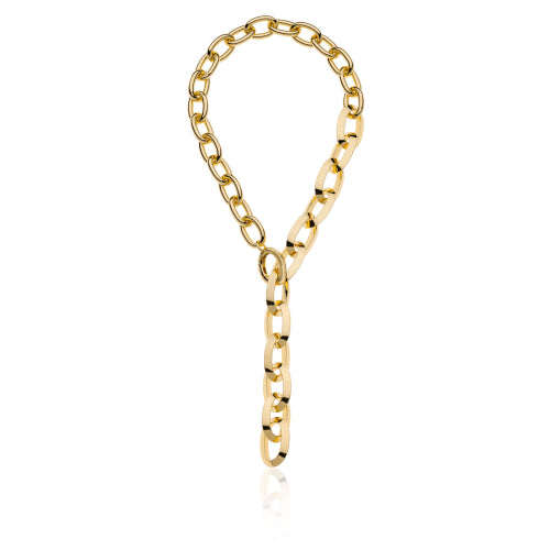 Collana catena dorata ovale Triangoli