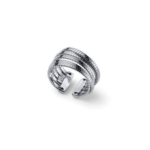 Anello in argento con cinque fili intrecciati in finitura SZ16