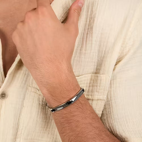 Bracciale uomo morellato color argento collezione motown
