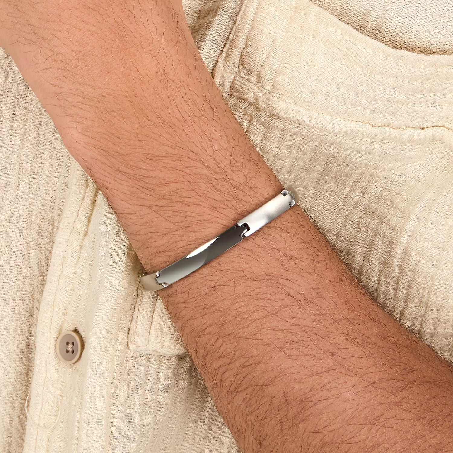 bracciale uomo morellato color argento collezione motown