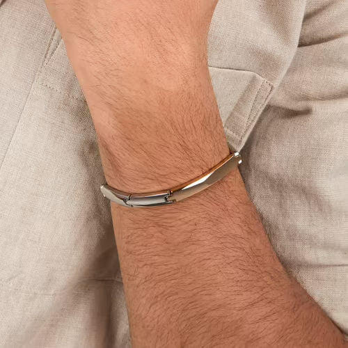 Bracciale uomo morellato color argento collezione motown