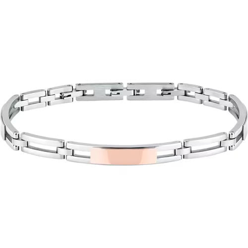 Bracciale uomo morellato color argento rosa collezione motown