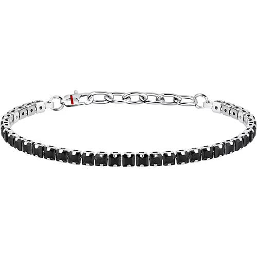 Bracciale uomo sector zirconi neri collezione tennis