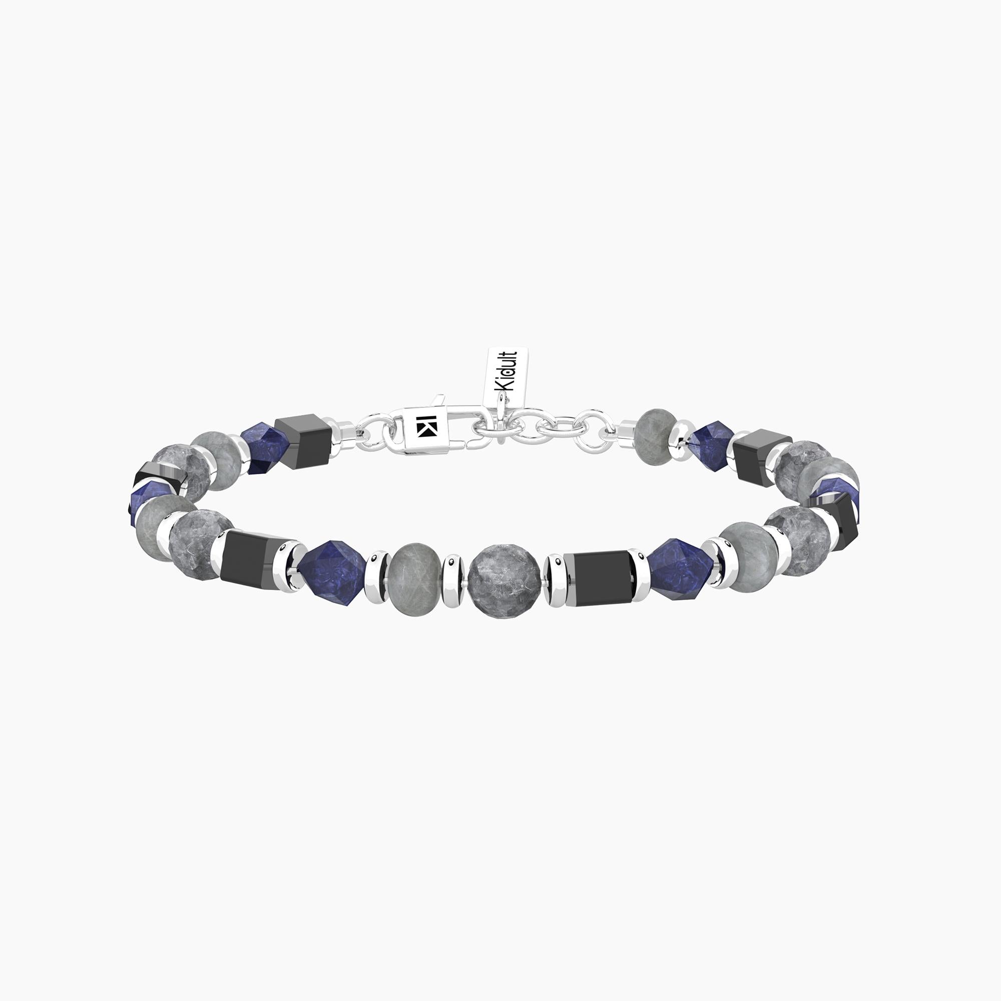 Bracciale kidult in acciaio 316L agata sodalite