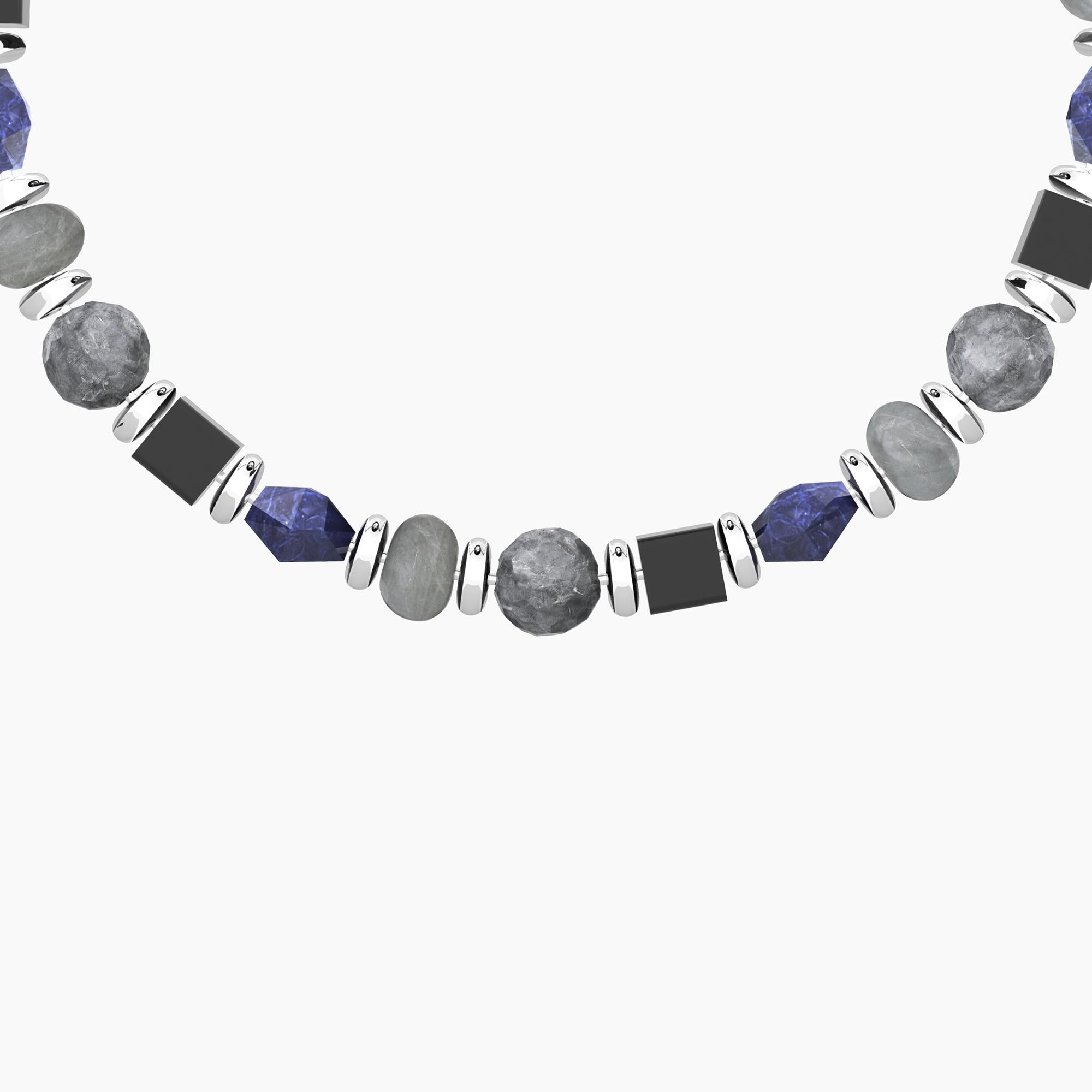 Bracciale kidult in acciaio 316L agata sodalite