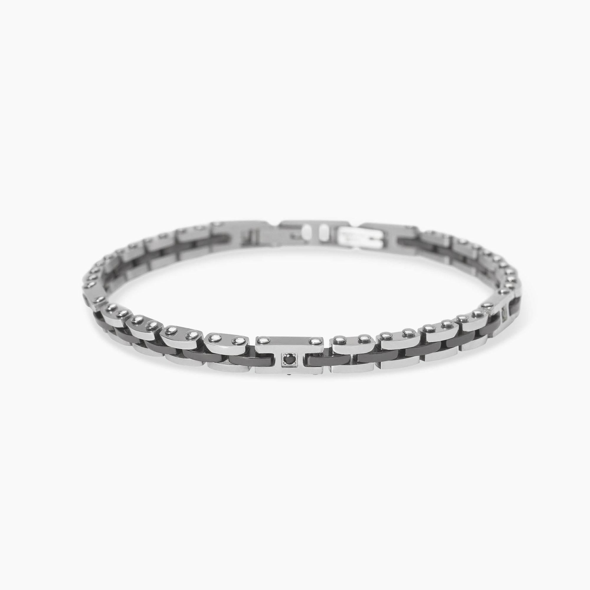 Bracciale kidult in acciaio 316L cristalli