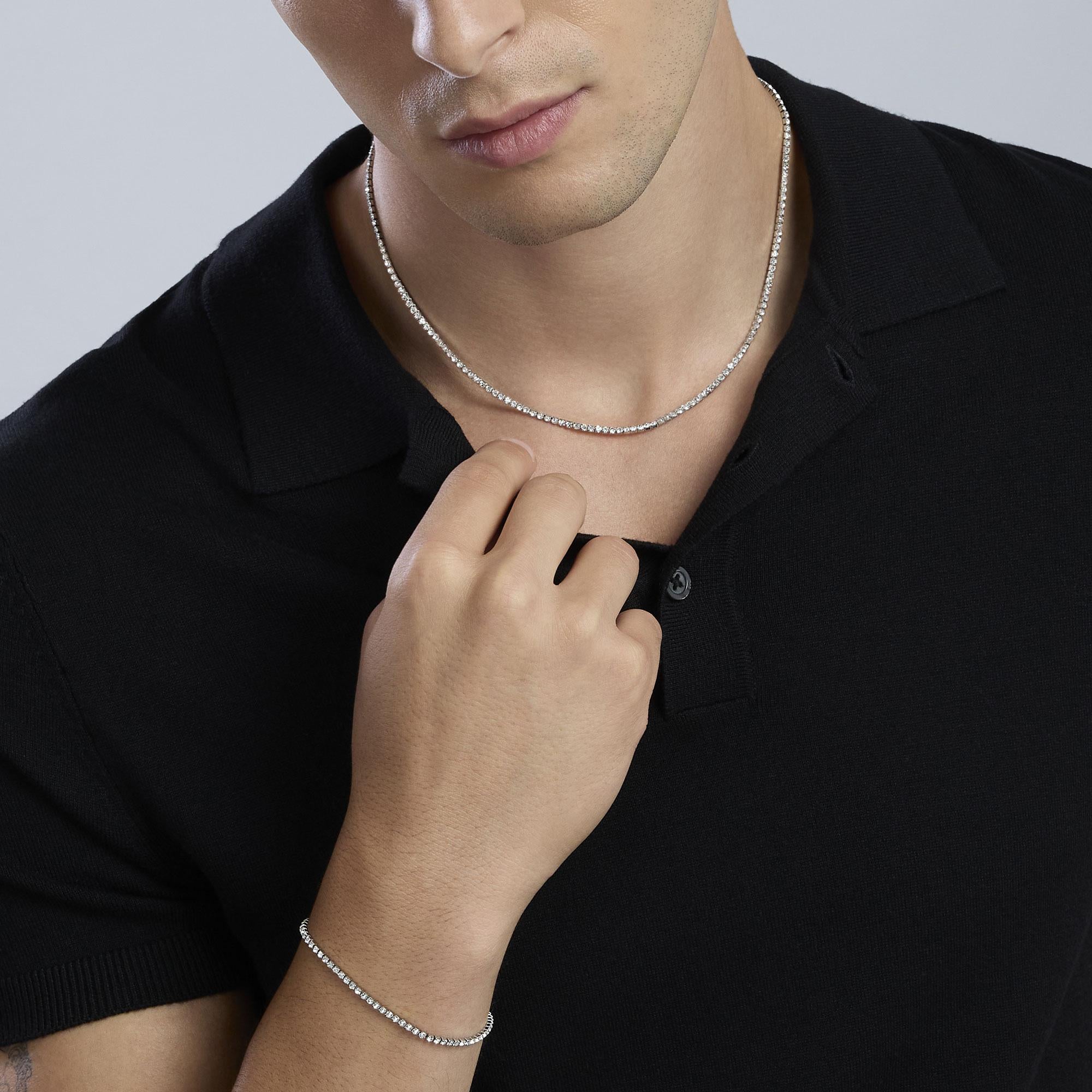 Bracciale kidult in acciaio 316L cristalli