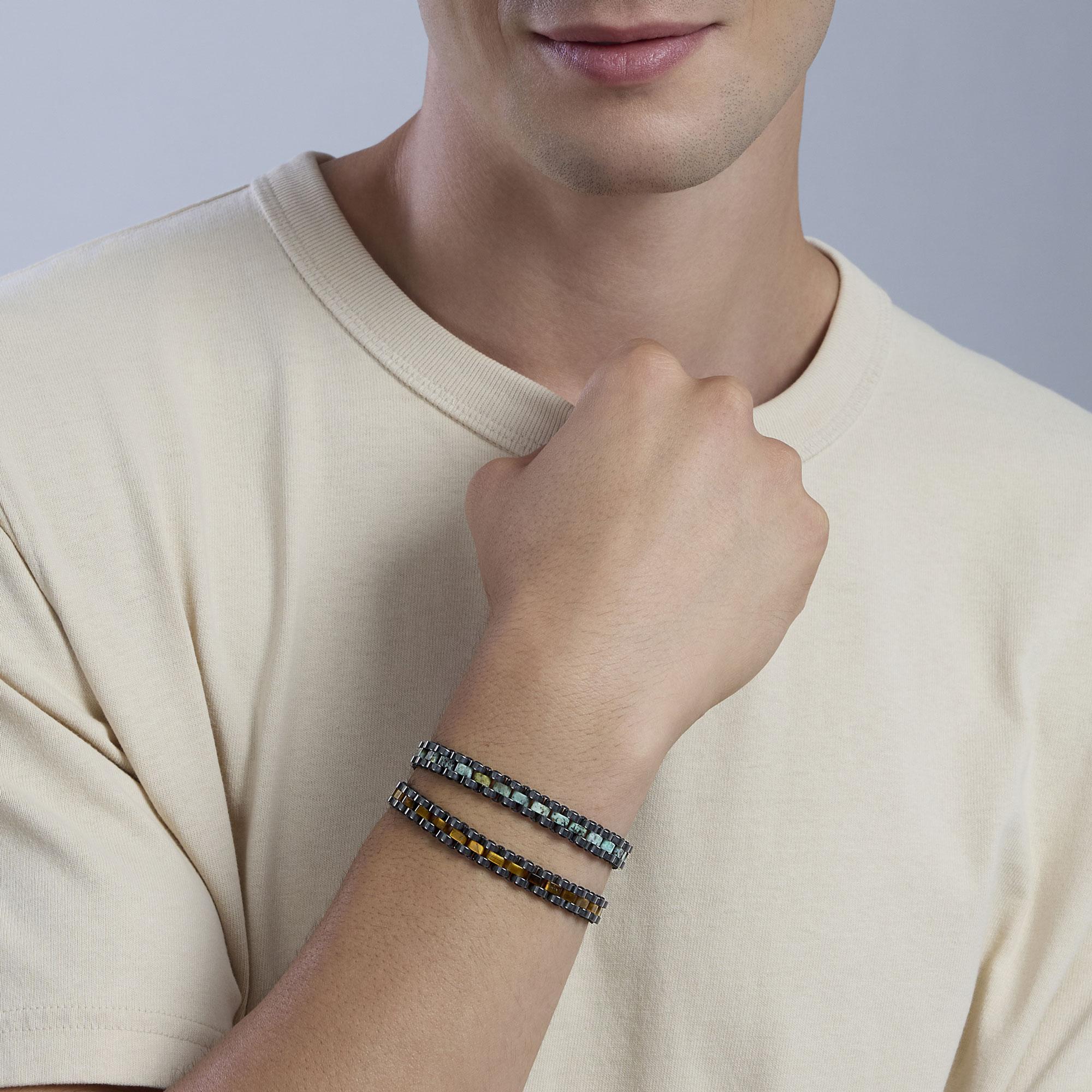 Bracciale kidult in acciaio 316L PVD gunmetal emat turch
