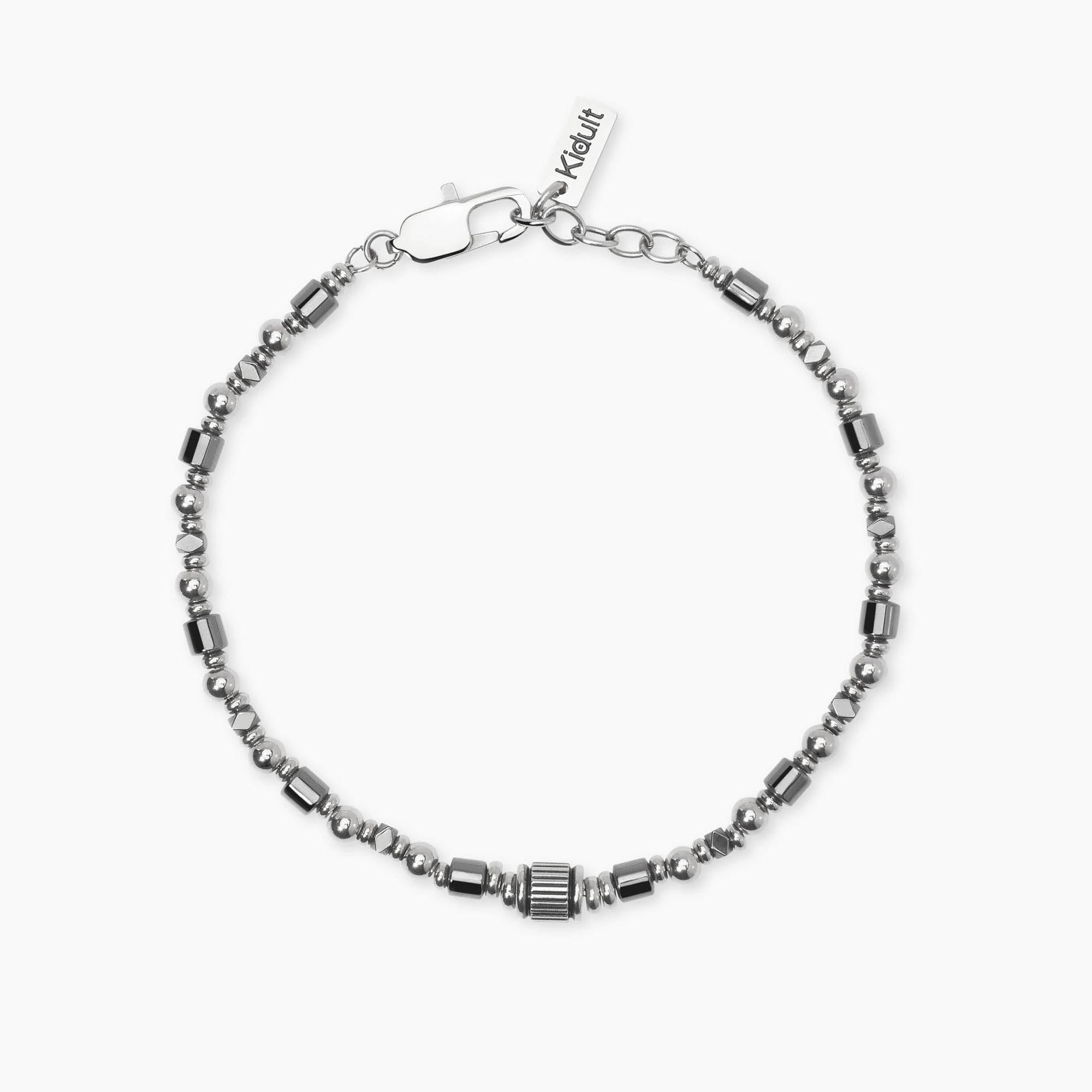 Bracciale kidult in acciaio 316L ematite