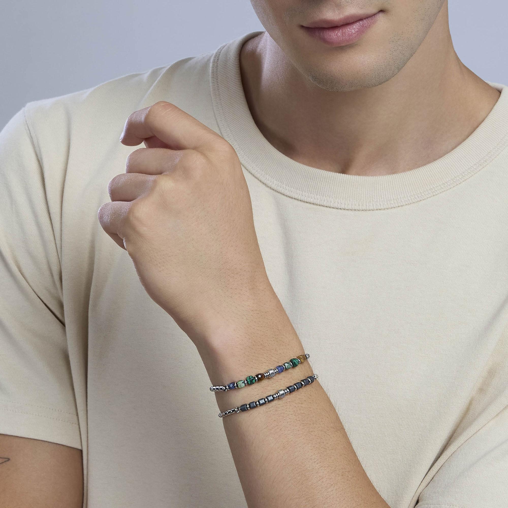 Bracciale kidult in acciaio 316L pietre