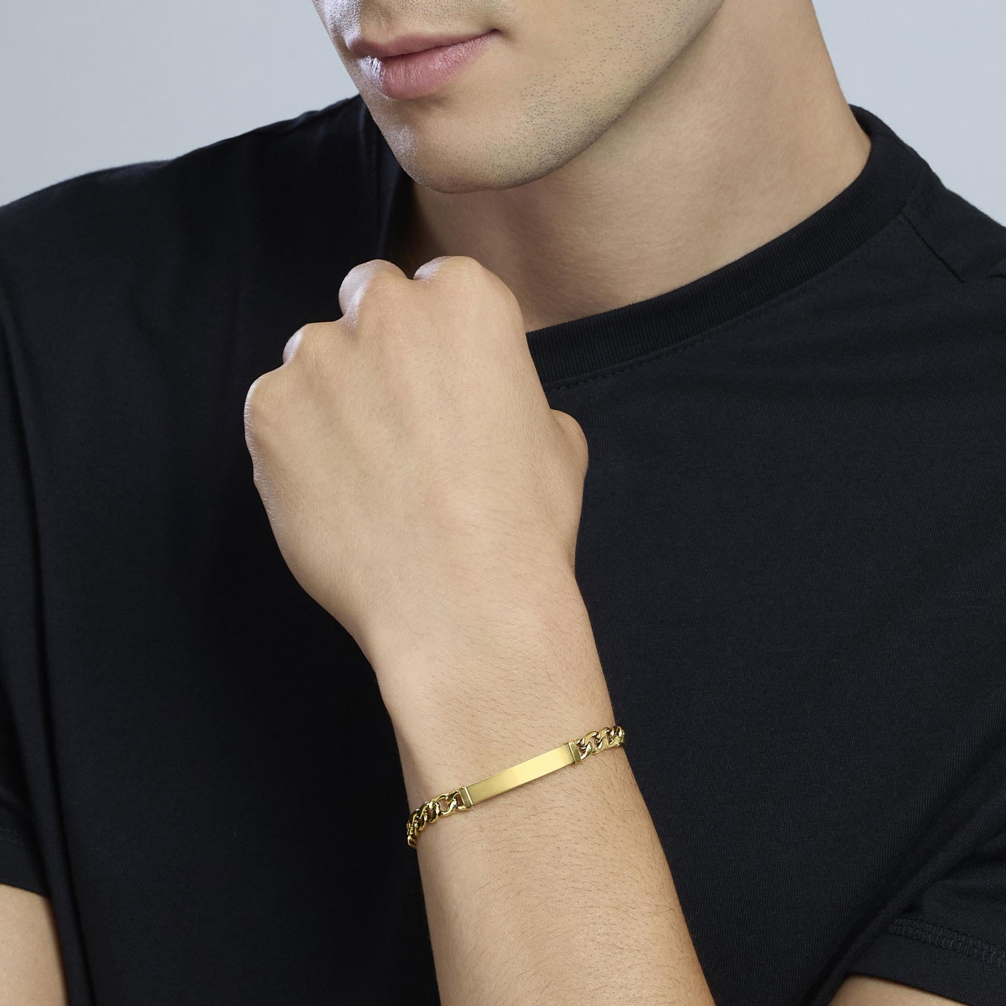 Bracciale kidult in acciaio 316L PVD giallo