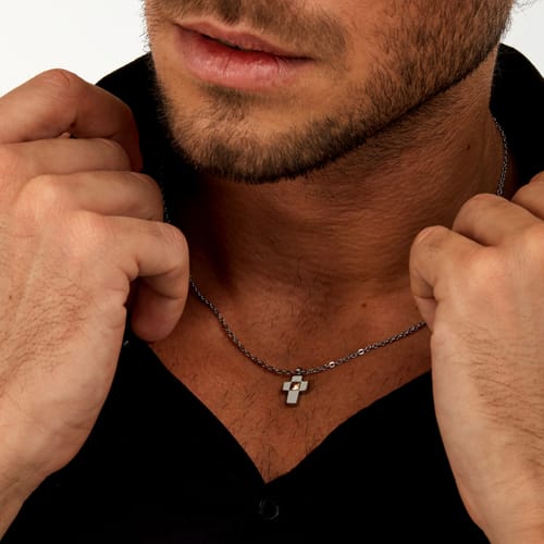 Collana uomo morellato color argento collezione gold
