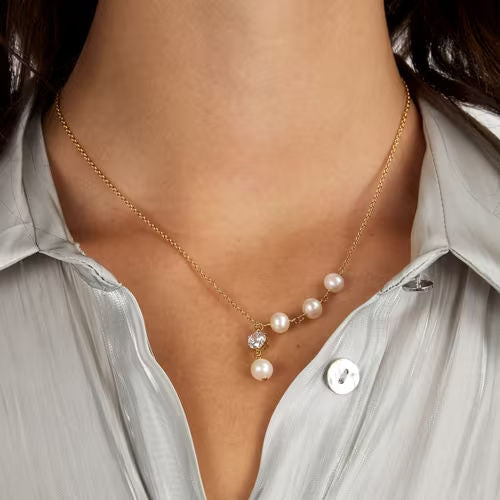 Collana donna morellato color oro collezione perla