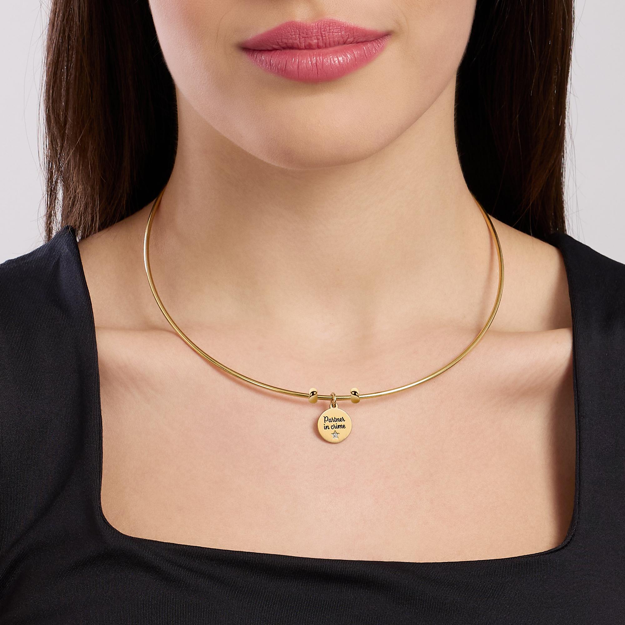 Girocollo kidult in acciaio 316L PVD giallo