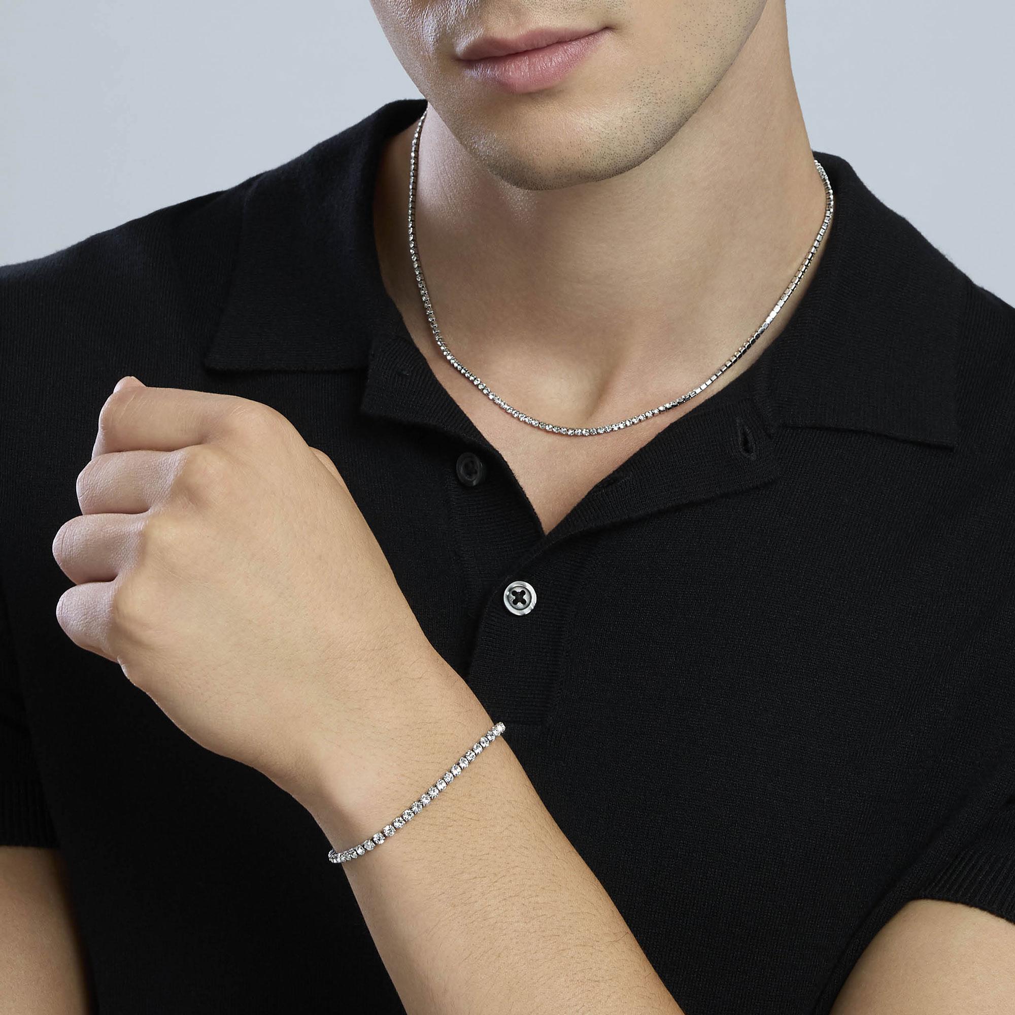 Collana kidult in acciaio 316L cristalli