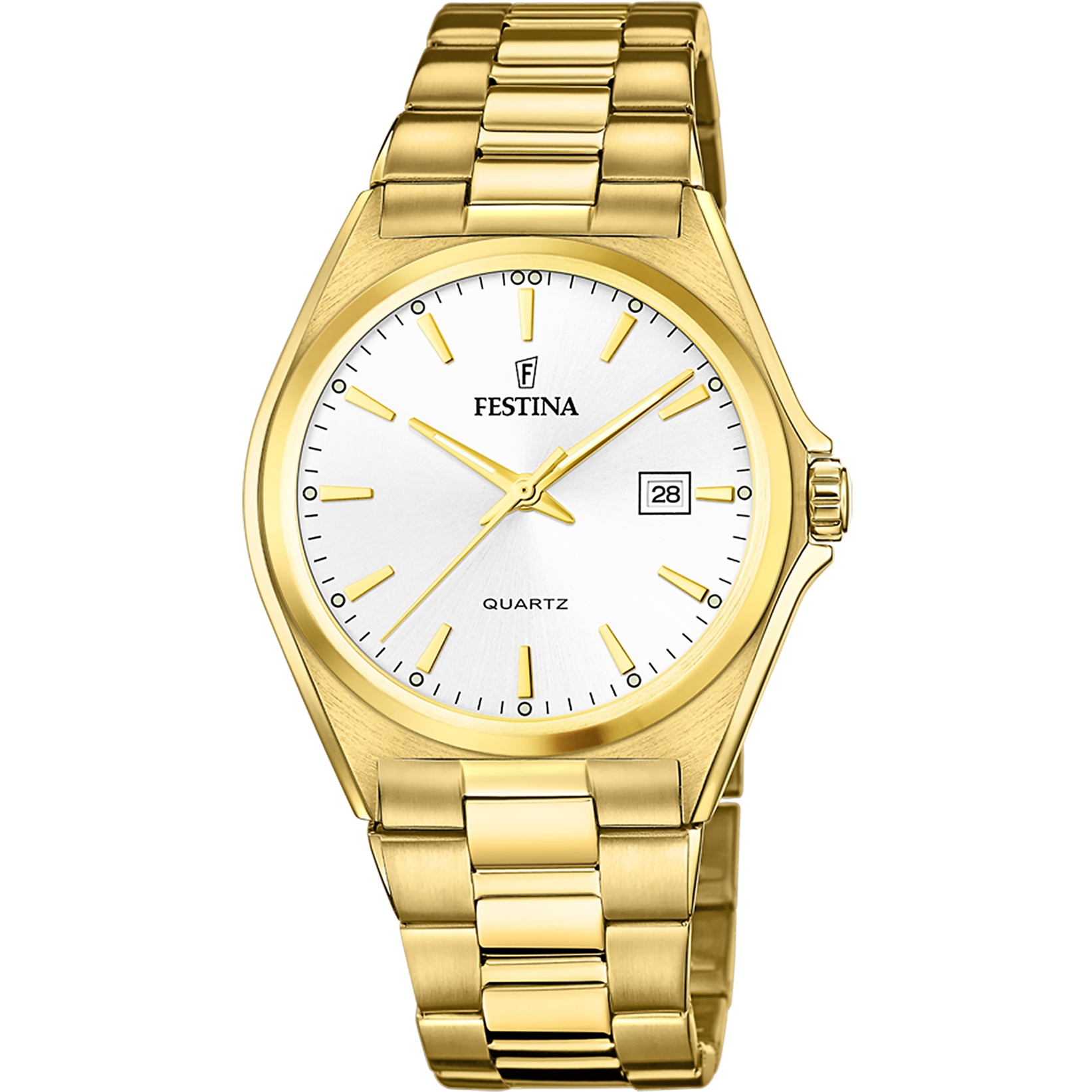OROLOGIO FESTINA IN ACCIAIO CLASSICO F20555/2 BIANCO CINTURINO IN ACCIAIO, UOMO