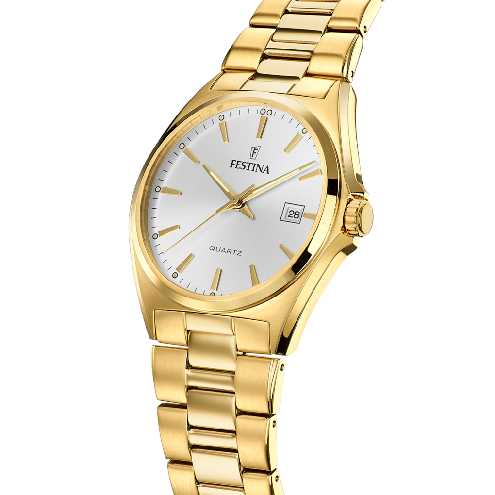 OROLOGIO FESTINA IN ACCIAIO CLASSICO F20555/2 BIANCO CINTURINO IN ACCIAIO, UOMO
