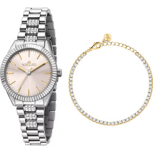 Orologio donna morellato color argento quadrante rosa collezione magia