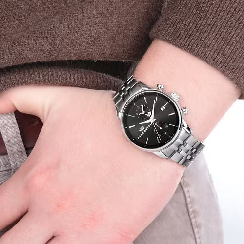 Orologio uomo philip watch quadrante nero 40 mm