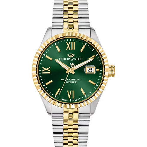 Orologio uomo philip watch quadrante oro verde 41 mm