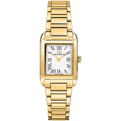 Orologio donna philip watch dorato quadrante bianco 25x34 mm