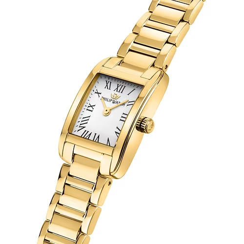 Orologio donna philip watch dorato quadrante bianco 25x34 mm