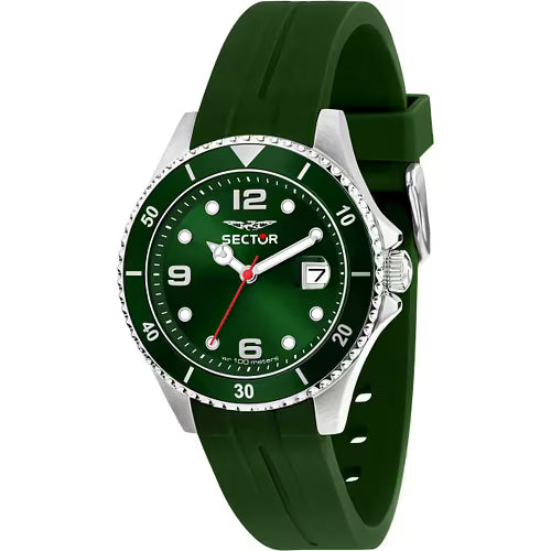 230 39MM 3H GREEN DIAL GREEN SIL ST