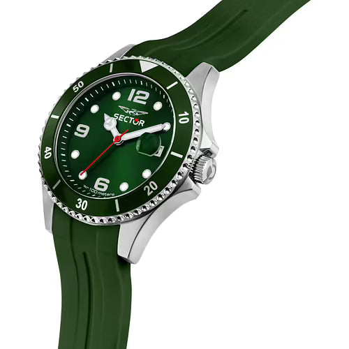 230 39MM 3H GREEN DIAL GREEN SIL ST