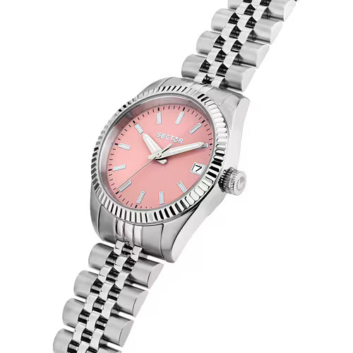 240 32MM 3H PINK DIAL SS BR